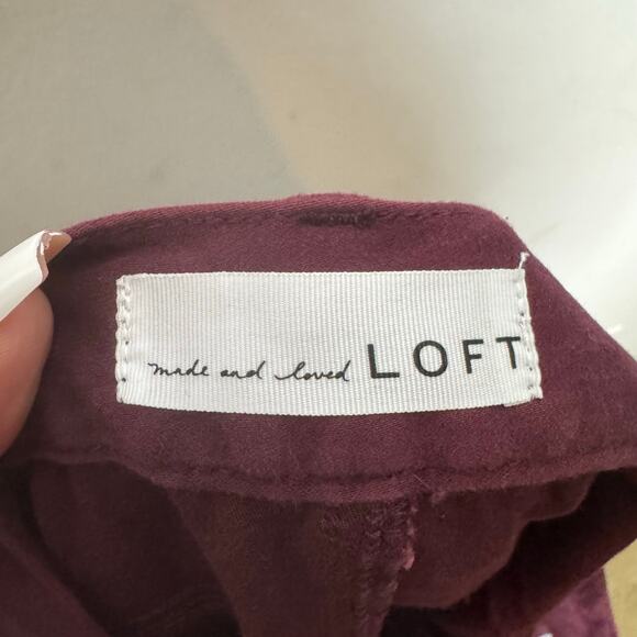 LOFT Burgundy Skinny Legging Jeans Women’s Size 14 / 32 Stretch Pants - Picture 10 of 14